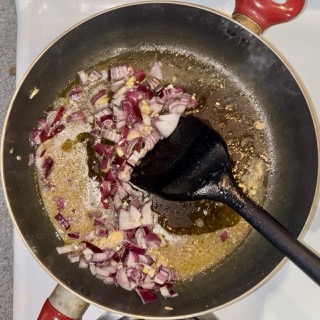 frying onions and garlic